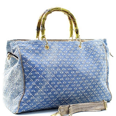 Denim Vegan handbag 61863 39334 Light Blue/ Stone